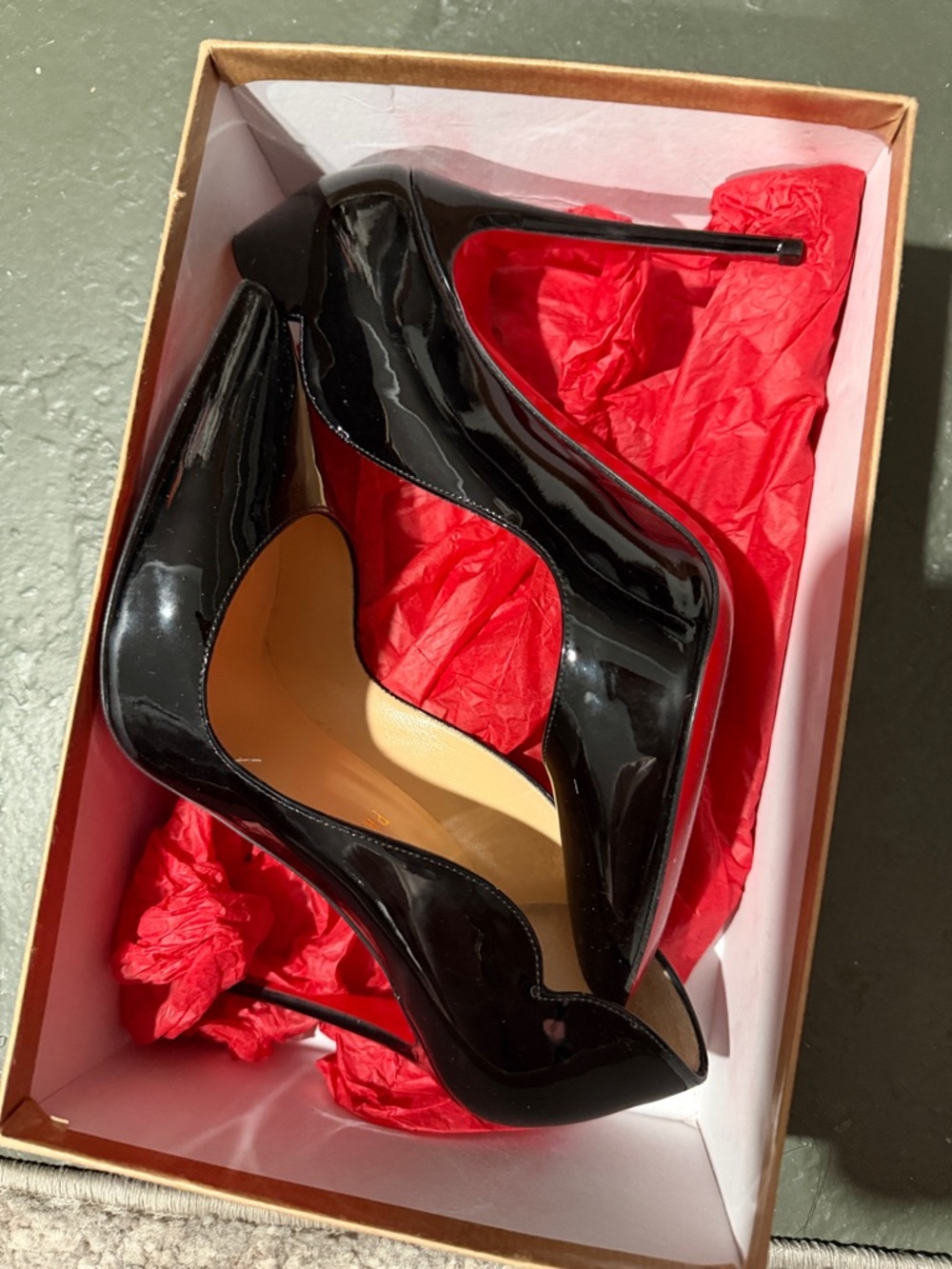 Christian Louboutin Black Patent Leather Stiletto Pumps